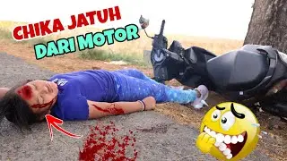 CHIKA JATUH DARI MOTOR KASIHAN | CHIKAKU CHANNEL