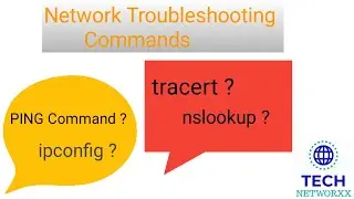 Network troubleshooting commands : ipconfig, ipconfig /all, ping, tracert, nslookup