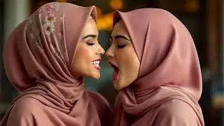 Lesbian Hijab Girls Sharing Beautiful Kissing Moments💋