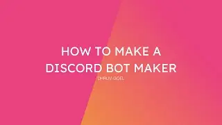 How To Make A Discord Bot Maker | 24/7 | Ready To Use Bots
