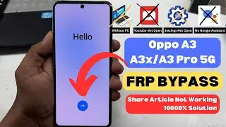 Oppo A3/A3x/A3 Pro 5G FRP Bypass 2025 | Oppo google Account Unlock Android 14 | A2GSM