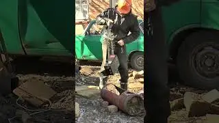 Печка в баню из газового баллона.  