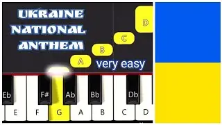 Ukraine National Anthem (One Hand Easy Piano Tutorial)