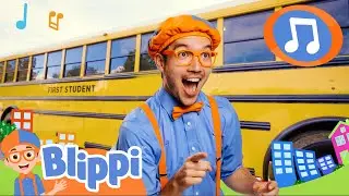 WHEELS ON THE BUS | BLIPPI MUSIC VIDEO! | Sing Along With Me! | Kids Songs
