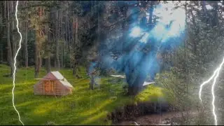 Sağanak Yağmurda Sobalı Şişme Çadır ile Kamp