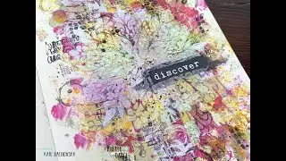 TUTORIAL - mixed media page with Rubber dance stamps