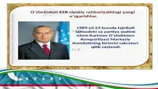 3 mavzu Mustaqil O'zbekiston Respublikasining tashkil topishi va uning tarixiy ahamyati