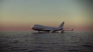 Airplane Ditching (land on water) Animation Footage Video