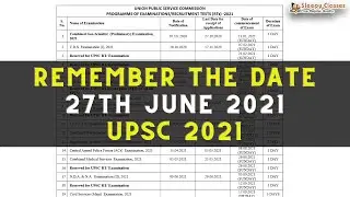 June 27th 2021 - Remember the Date || Prelims 2021 Strategy || UPSC 2021