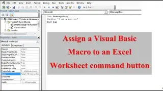 Visual Basic for Learners 2.  Assigning your macro to a worksheet button