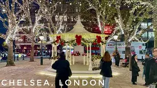 Luxury London Christmas Walk Tour 2024 | Central London Christmas Lights | King’s Road Sloane Square