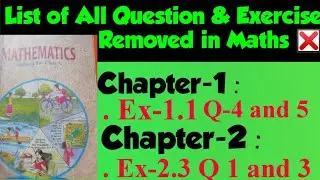 Class 10 Board New Syllabus 2021  || List of All Question and Exercise removed in MATHS | 2020-2021