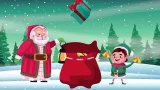 Christmas Animation Background Video with Santa Claus in 4K