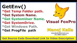 vfp Getenv function | get windows folder path in vfp | system user name in vfp | temp path in vfp