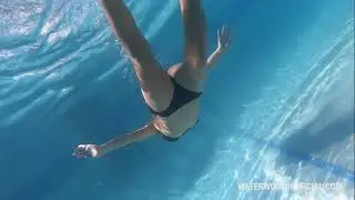 Underwater Pool Diving and Bubbles