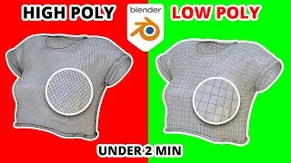 How to do High Poly to Low Poly under 2 Min in blender || Decimate Modifier