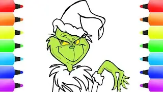 The GRINCH with Christmas Hat | Cool Xmas Drawings for Children (Easy!)
