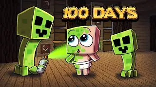 Surviving 100 DAYS as a CREEPER in Minecraft! (Creeper Life Movie)