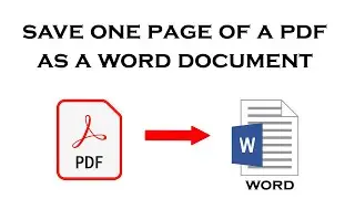 How to save one page of a PDF file as a WORD DOCUMENT using Adobe Acrobat Pro 2020