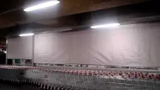 Противопожарные шторы в паркинге опускание