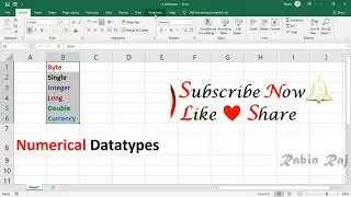 Excel VBA Data types : Data Types in Excel VBA - visual basic applications tutorial#howtodo
