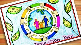 World Population Day Easy Drawing | World Population Day Poster | World Population Day Chart