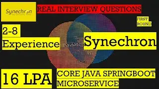 Core Java, Java 8, Spring Boot, Microservice, Docker Real Interview Questions | Synechron | Live