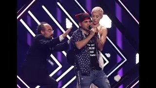 Stage invasion during the UK performance on Eurosong 2018