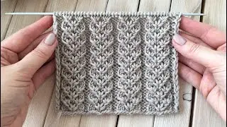 Красивый узор спицами для кардигана, свитера, шапки