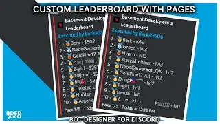 Customizable LEADERBOARD with PAGES | Bot Designer For Discord