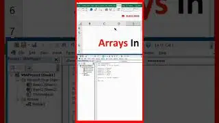Excel VBA Arrays #howtodo #array