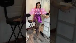 🦶🏼 Chevron Patterned Reinforced Toes Control Top Pantyhose Nylons Tights Soles Feet Sexy Legs