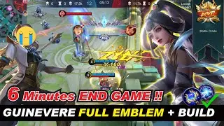 Guinevere Emblem Set and  BEST BUILD in 6 minutes END GAME MVP | Crane Lady Skin Gameplay