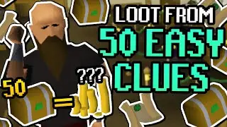 Loot From 50 Easy Clues on my Ironman (OSRS)