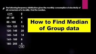 How to find median of group data (English Medium)