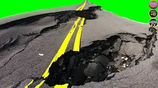 ROAD SMASHED EFFECT Green Screen With SOUND FX | 