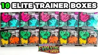 Opening 10 Pokemon Evolving Skies Elite Trainer Boxes! (80 Booster Packs)
