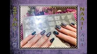 Стемпинг на Магнитный Гель Лак UR Sugar / Маникюр Кошачий Глаз / Stamping Nail Art.