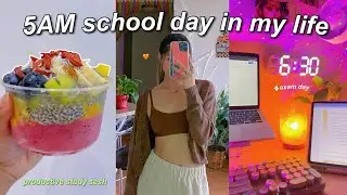 5AM productive school day in my life *study vlog, what I eat in a day, exams*