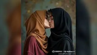 Lesbian Hijab Girls Sharing Beautiful Kissing Moments 💋