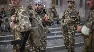 Нагорный Карабах - кадры поднятия флага /Армения и Азербайджан