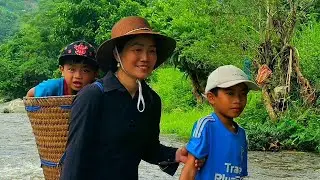 Single mother and son harvest natural fruits for sale DANG THI DU