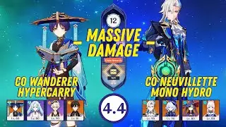 C0 Wanderer Hypercarry & C0 Neuvillette Mono Hydro - Spiral Abyss 4.4
