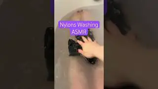 Washing Pantyhose In The Bath! Black Nylons Tights Stocking Hosiery ASMR Feet Toes Legs Girl Model