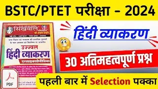 Hindi Model Paper | Bstc Model Paper 2024| Bstc important questions 2024|Bstc 2024| Ptet 2024 Hindi