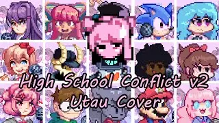 High School Conflict v2 But Every turn a different character sings (FNF But Everyone) - [UTAU Cover]