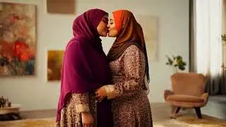 Lesbian Hijab Girls Sharing Beautiful Kissing Moments💋