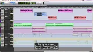 Pro Tools clip snapping shortcuts