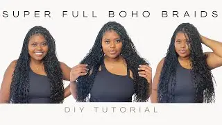 How To: Super Full Boho Knotless Braids ft. Ywigs Human Hair