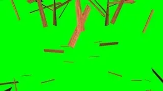falling wood debris - green screen effect